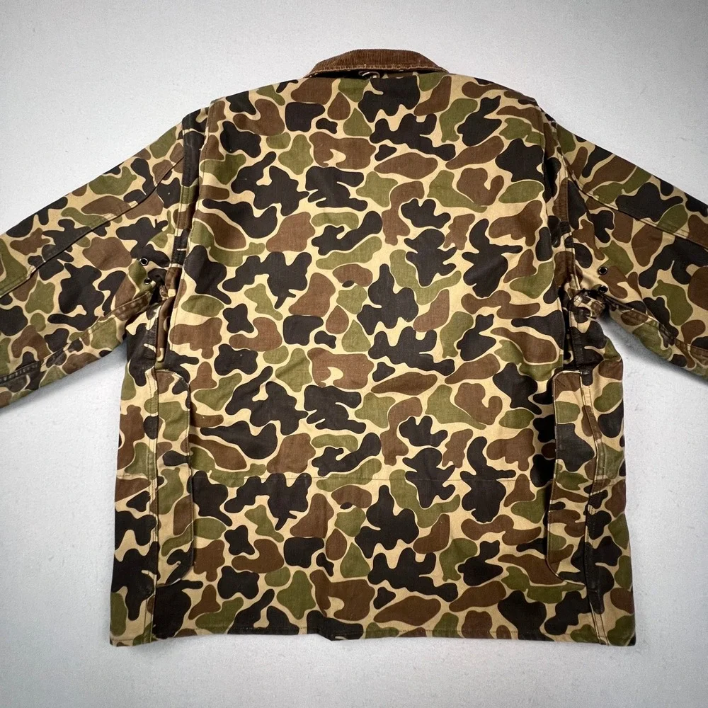 RedHead Bone-Dry Hunting Jacket Mens 44 Green Camo Corduroy Utility Field Coat